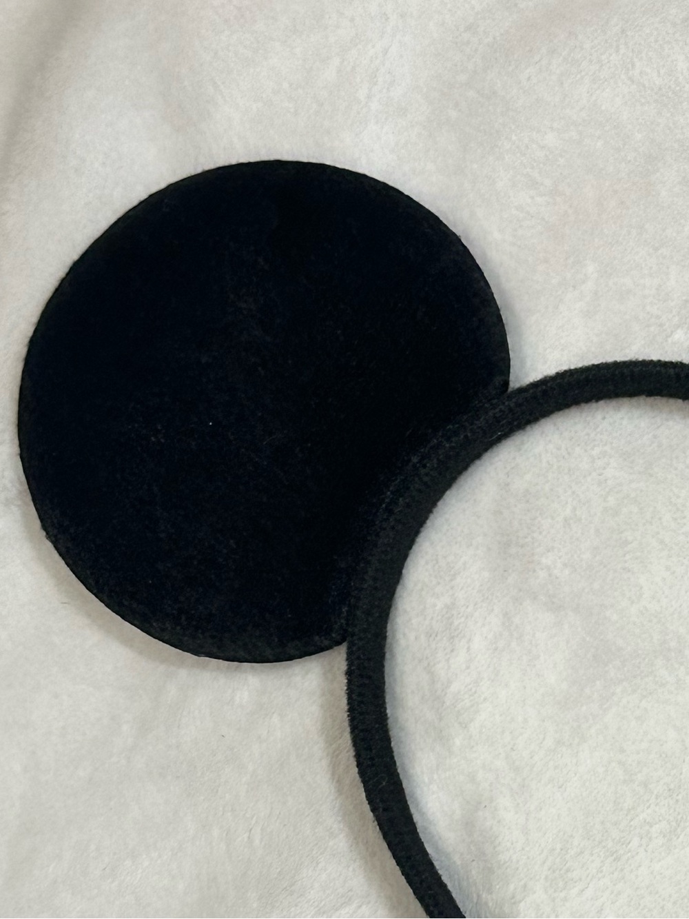 Mickey Mouse Ears Headband Classic Black Velvet Disney Style - Picture 2 of 2